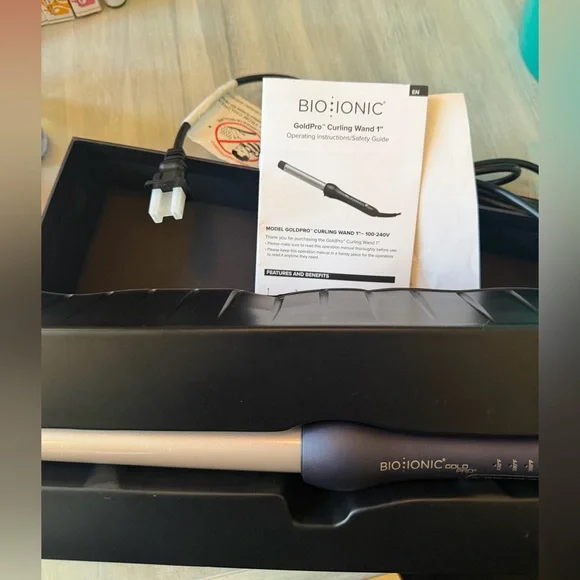 Bio Ionic Gold Pro 1" Curling Wand - Rose Gold Barrel Curling Iron Hair Health - Picture 6 of 15
